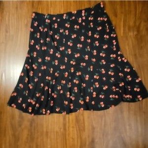 Talbots NWT Skater Skirt Navy Cherries Size 16